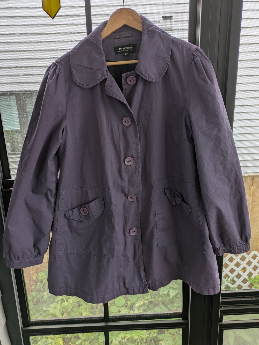 CoffeeShop Women's Purple Button-Up Jacket